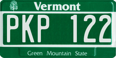 VT license plate PKP122