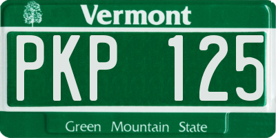 VT license plate PKP125