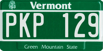 VT license plate PKP129
