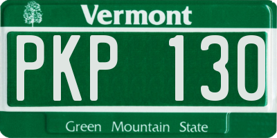 VT license plate PKP130