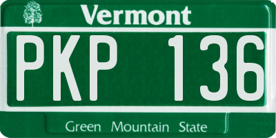 VT license plate PKP136