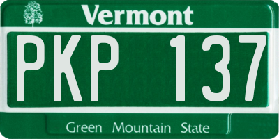 VT license plate PKP137