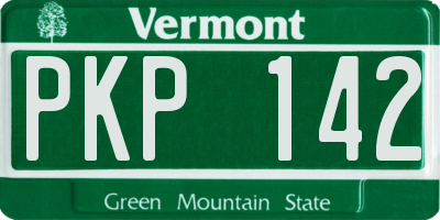VT license plate PKP142