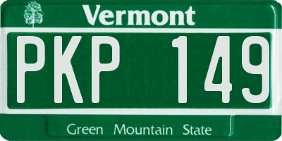 VT license plate PKP149