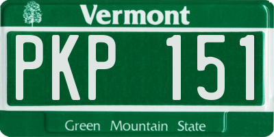 VT license plate PKP151