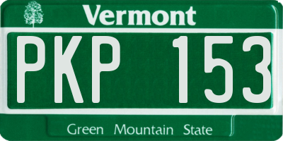 VT license plate PKP153