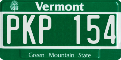 VT license plate PKP154