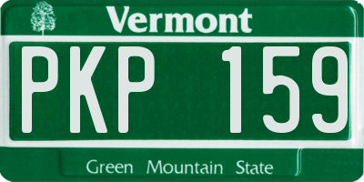 VT license plate PKP159