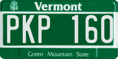 VT license plate PKP160