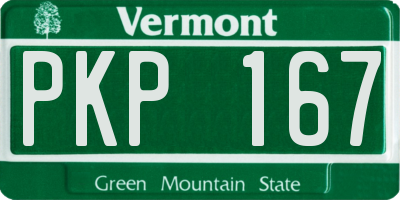 VT license plate PKP167