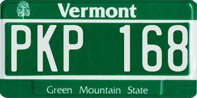 VT license plate PKP168