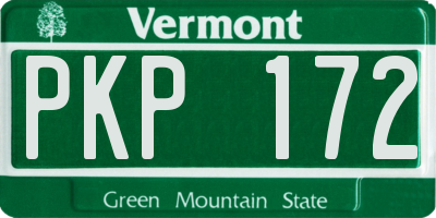 VT license plate PKP172