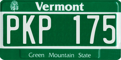 VT license plate PKP175