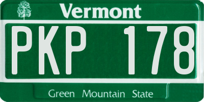 VT license plate PKP178