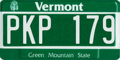 VT license plate PKP179