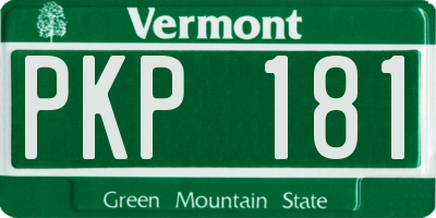 VT license plate PKP181
