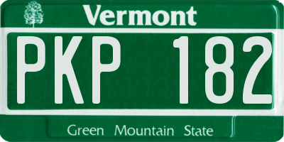 VT license plate PKP182