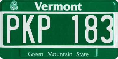 VT license plate PKP183