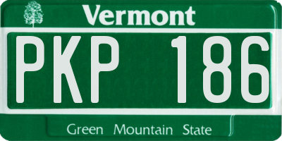 VT license plate PKP186