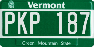 VT license plate PKP187