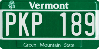 VT license plate PKP189