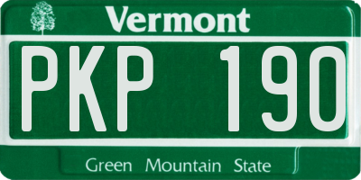 VT license plate PKP190
