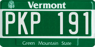 VT license plate PKP191
