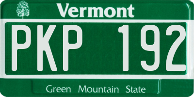 VT license plate PKP192