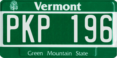 VT license plate PKP196