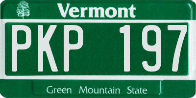 VT license plate PKP197