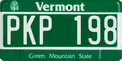 VT license plate PKP198