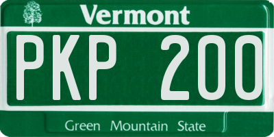 VT license plate PKP200