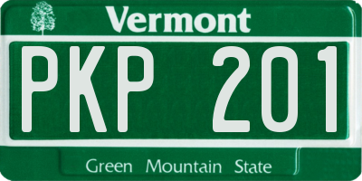 VT license plate PKP201
