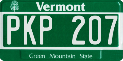 VT license plate PKP207