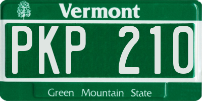 VT license plate PKP210