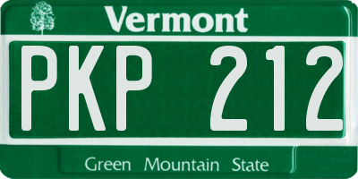 VT license plate PKP212