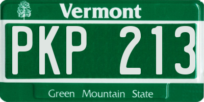 VT license plate PKP213