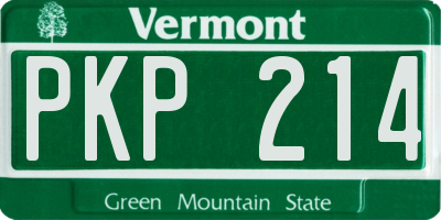 VT license plate PKP214