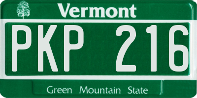 VT license plate PKP216