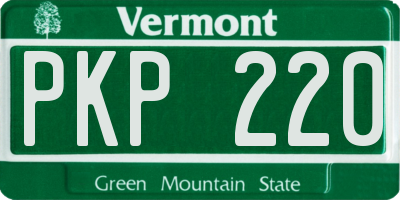 VT license plate PKP220