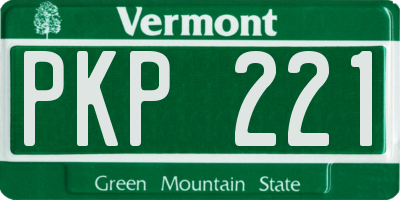 VT license plate PKP221