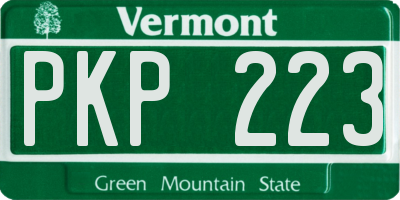 VT license plate PKP223
