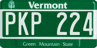 VT license plate PKP224