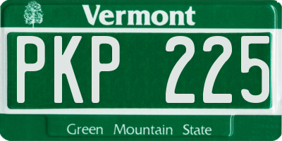 VT license plate PKP225