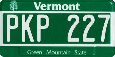 VT license plate PKP227
