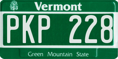 VT license plate PKP228