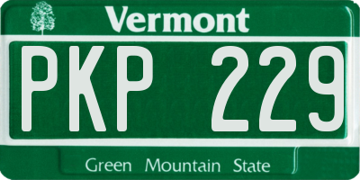 VT license plate PKP229