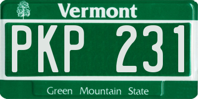 VT license plate PKP231