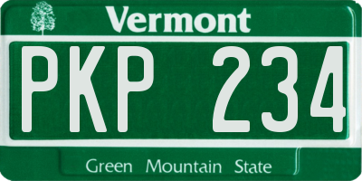 VT license plate PKP234