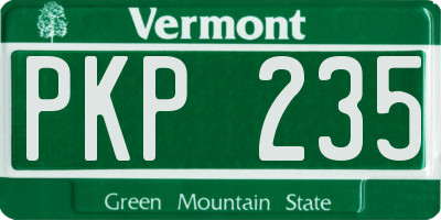VT license plate PKP235